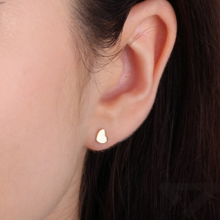 Kolczyki złote serce gładkie zapinane na sztyft próba 375