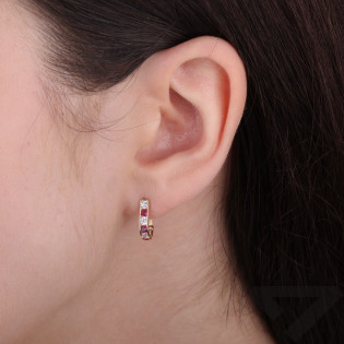 Kolczyki złote dla dziewczynki przecinki z cyrkoniami próba 375