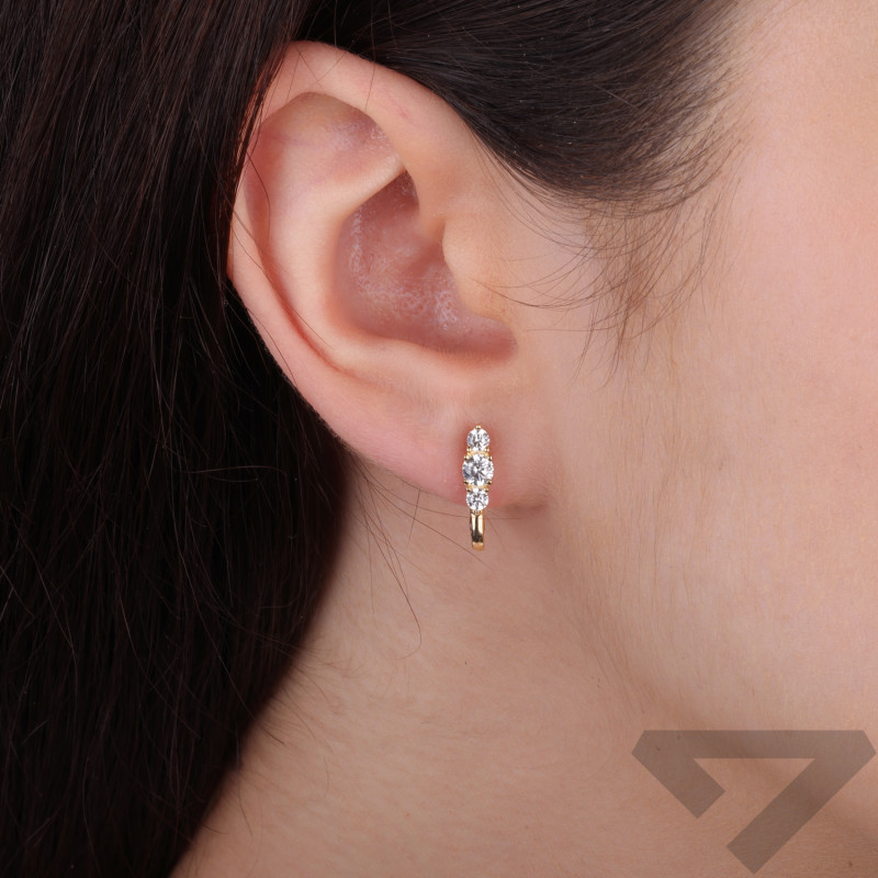 Kolczyki złote łezki z cyrkoniami próba 585