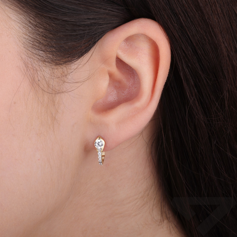 Kolczyki złote dla dziewczynki z cyrkoniami próba 375