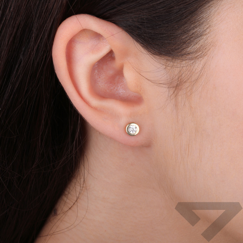 Kolczyki z cyrkonią w oprawie ze złota próba 375