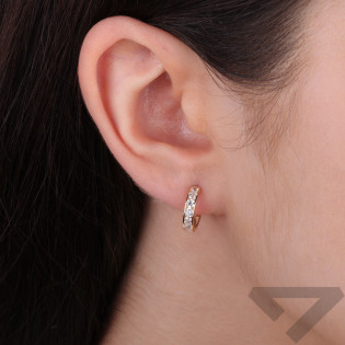 Kolczyki złote kółka z cyrkoniami próba 375