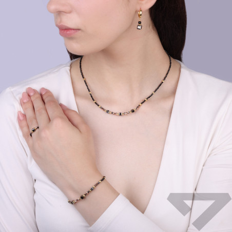 Bransoleta z miksem kamieni spinelem, agatem i kryształem ze srebra pozłacanego