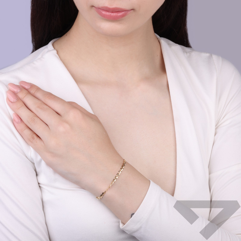 Bransoleta złota łańcuszkowa splot typu gucci 3 mm próba 375