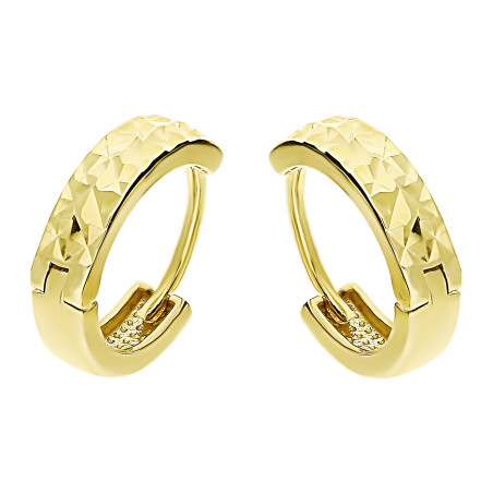 Kolczyki złote kółka grawerowane