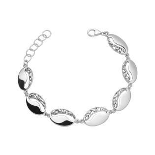 Bransoleta srebrna owalne ramki