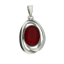 Zawieszka srebrna owal z czerwonym kamieniem
