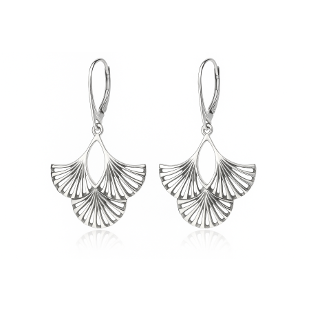Kolczyki srebrne ażurowy wachlarz