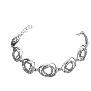 Bransoleta srebrna tłoczone galaktyki