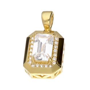 Zawieszka złota prostokątna markiza zaprezentowane na finalistce Miss Polski 2025 Julii Chowaniec