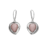 Kolczyki srebrne kropla z jasno-różowym kamieniem