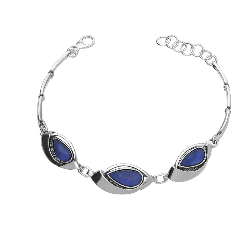 Bransoleta srebrna z kamieniami księżycowymi