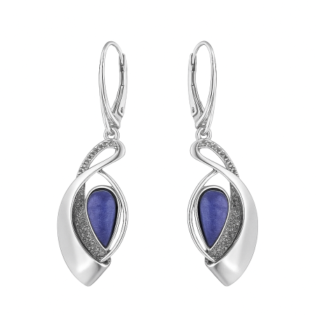 Kolczyki srebrne z kamieniem księżycowym