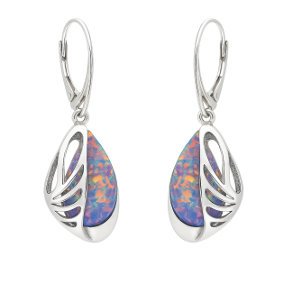 Kolczyki srebrne z ciemno-niebieskim opalem