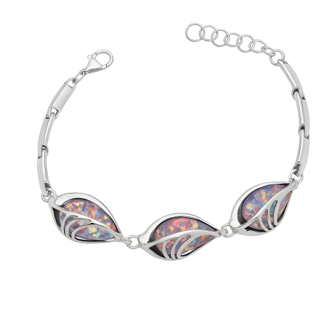 Bransoleta srebrna z ciemno-niebieskimi opalami