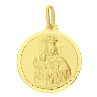 Medalik złoty Szkaplerz dwustronny