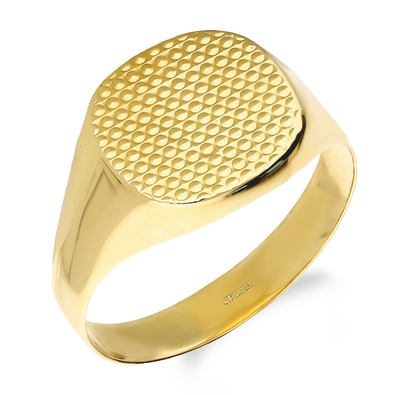 Sygnet męski grawerowany ze złota