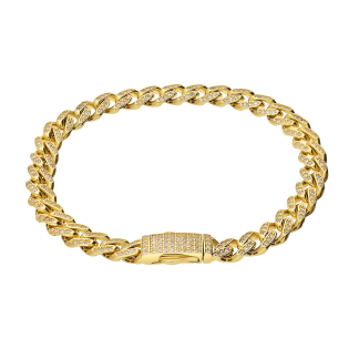 Bransoleta złota pancer z cyrkoniami próba 585