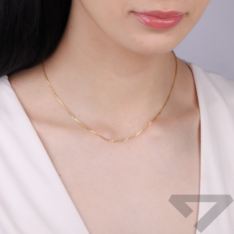 Łańcuszek rolo srebro pozłacane 925