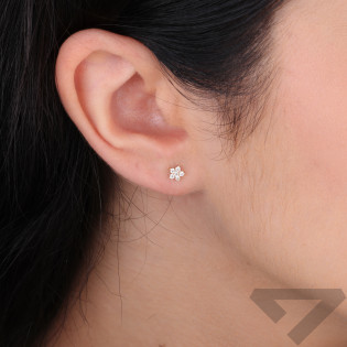 Kolczyki kwiatki z cyrkoniami próba 585