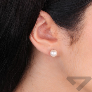Kolczyki srebrne sztyfty z naturalną perłą