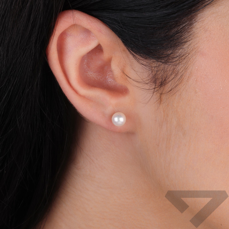 Kolczyki srebrne z perełką jubilerską