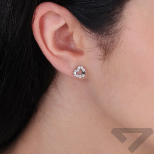 Srebrne Kolczyki Serduszka z Cyrkoniami - JubilerSezam.pl