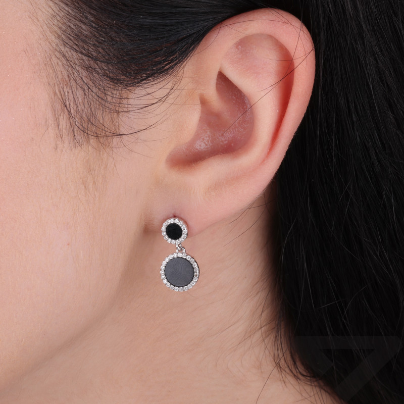 Kolczyki srebrne kółka pełne z cyrkoniami