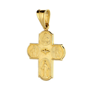 Złoty Krzyżyk z Duchem Świętym pr. 585 - JubilerSezam.pl