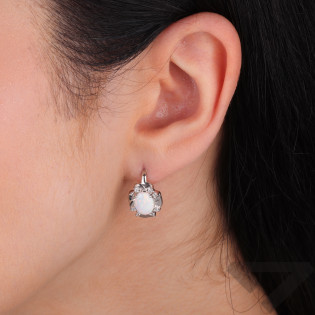Kolczyki srebrne z opalem białym jubilerskim