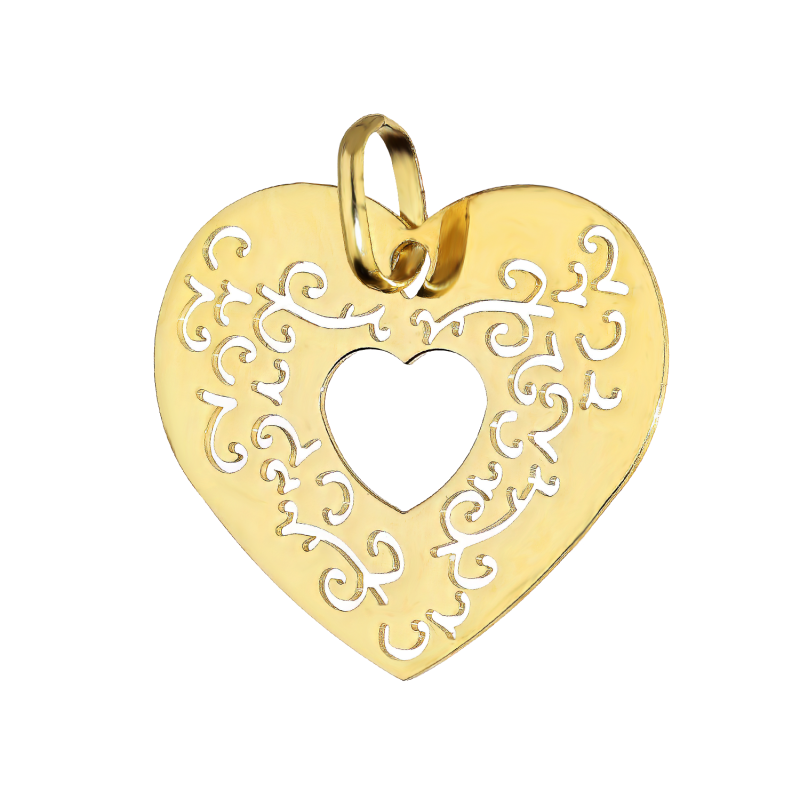 Serduszko złote ornament z wyciętym sercem