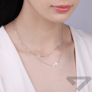 Naszyjnik srebrny typu celebrytka z podwójnym łańcuszkiem