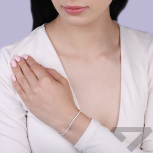 Bransoleta srebrna w oprawie tennis wysadzana cyrkoniami