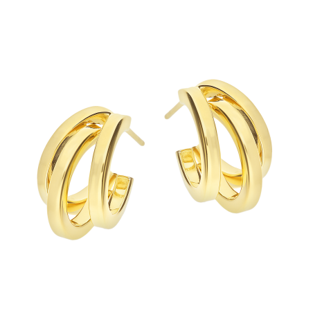 Kolczyki złote pół kółka potrójne