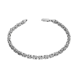 Bransoleta srebrna rodowana o splocie królewskim 3 mm