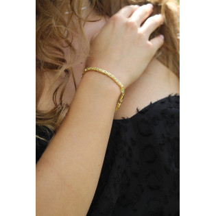 Bransoleta srebrna pozłacana splot królewski