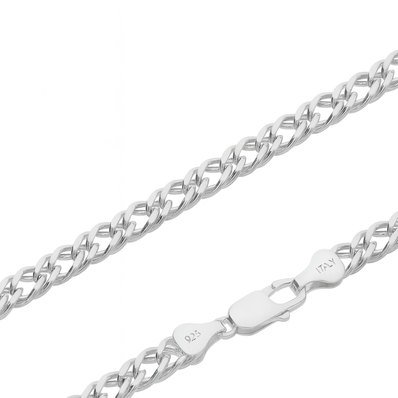 Łańcuszek srebrny rombo podwójne