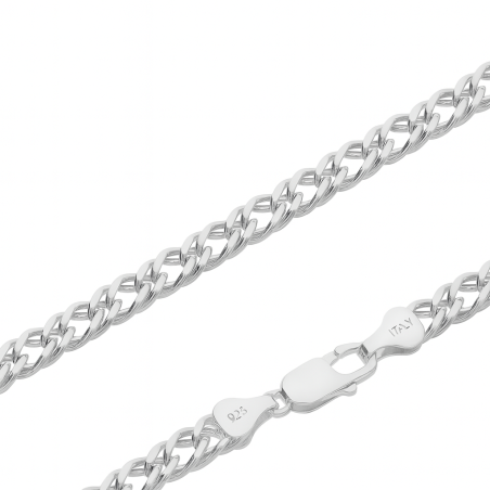 Łańcuszek srebrny rombo podwójne