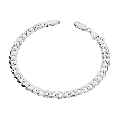 Bransoleta srebrna rodowana pancer pave 6 mm