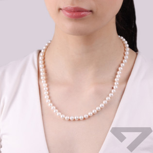 Naszyjnik z naturalną perłą z zapięciem srebrnym na kulkę