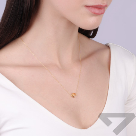 Naszyjnik złoty z naturalnym cytrynem