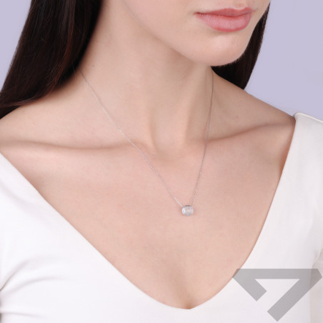 Naszyjnik srebrny z topazem sky blue