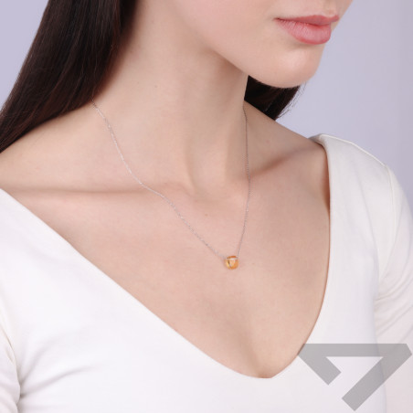 Naszyjnik srebrny z naturalnym cytrynem