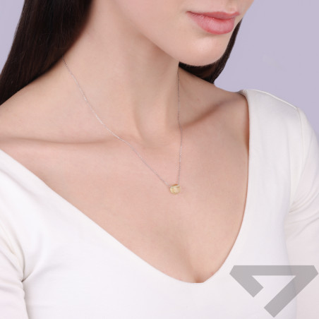 Naszyjnik srebrny z naturalnym kwarcem cytrynowym