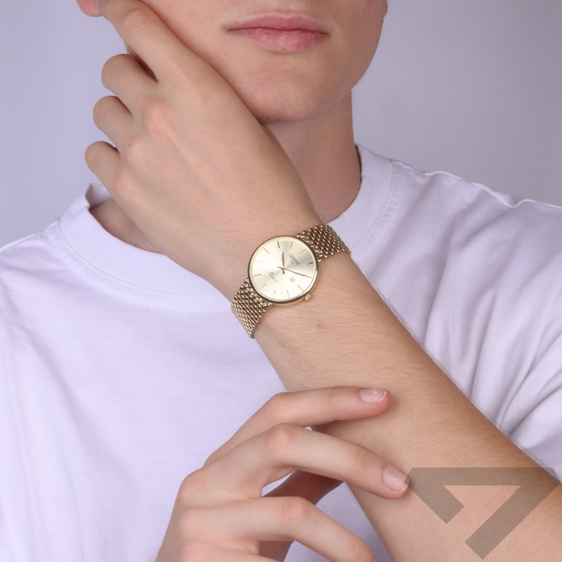 Złoty Zegarek Męski z Okrągłą Tarczą - JubilerSezam.pl