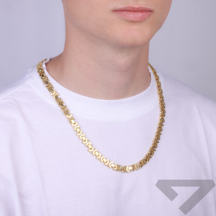 Łańcuszek srebrny pozłacany o splocie bizantyna