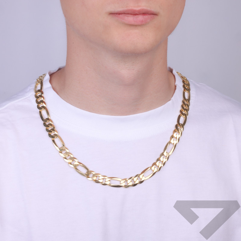 Łańcuszek figaro ze srebra w kolorze złota