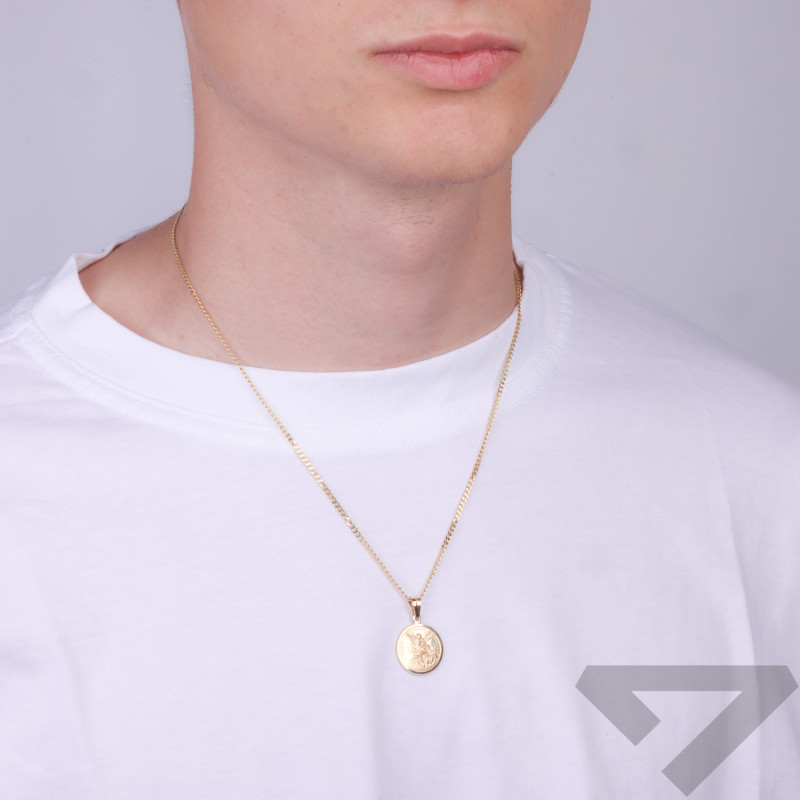 Medalik złoty Michał Archanioł w kole próba 585