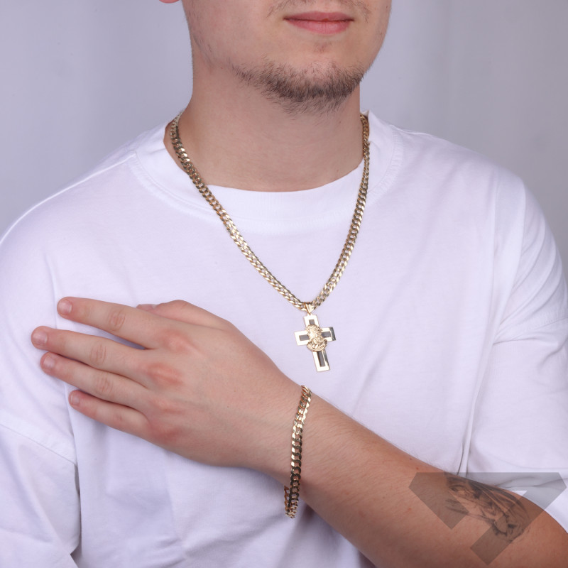 Bransoleta złota pancer żłobiony środkiem