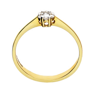 Pierścionek zaręczynowy ANEMON z białymi diamentami 0,11 ct próba 585